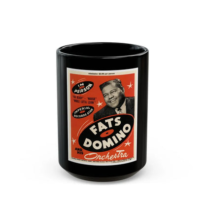 Fats Domino (Music Poster) Black Coffee Mug-15oz-Go Mug Yourself