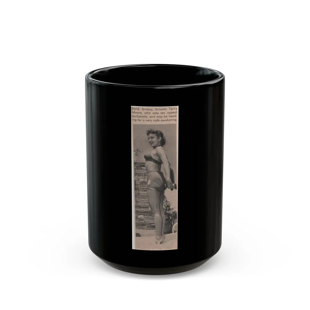 Terry Moore #534 - 1.75x5.75 Magazine Page Photo Clipping (Vintage Female Icon) Black Coffee Mug-15oz-Go Mug Yourself