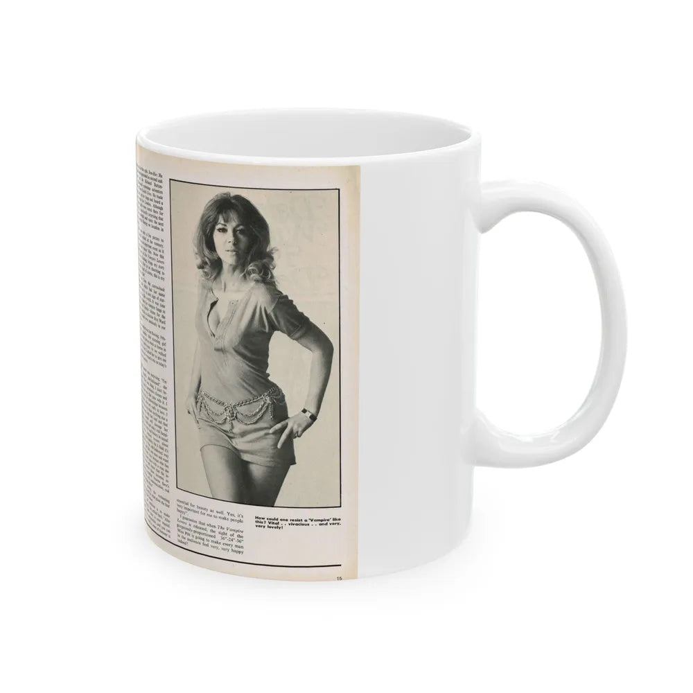 Ingrid Pitt #102 - Mag. Pages (Vintage Female Icon) White Coffee Mug-Go Mug Yourself