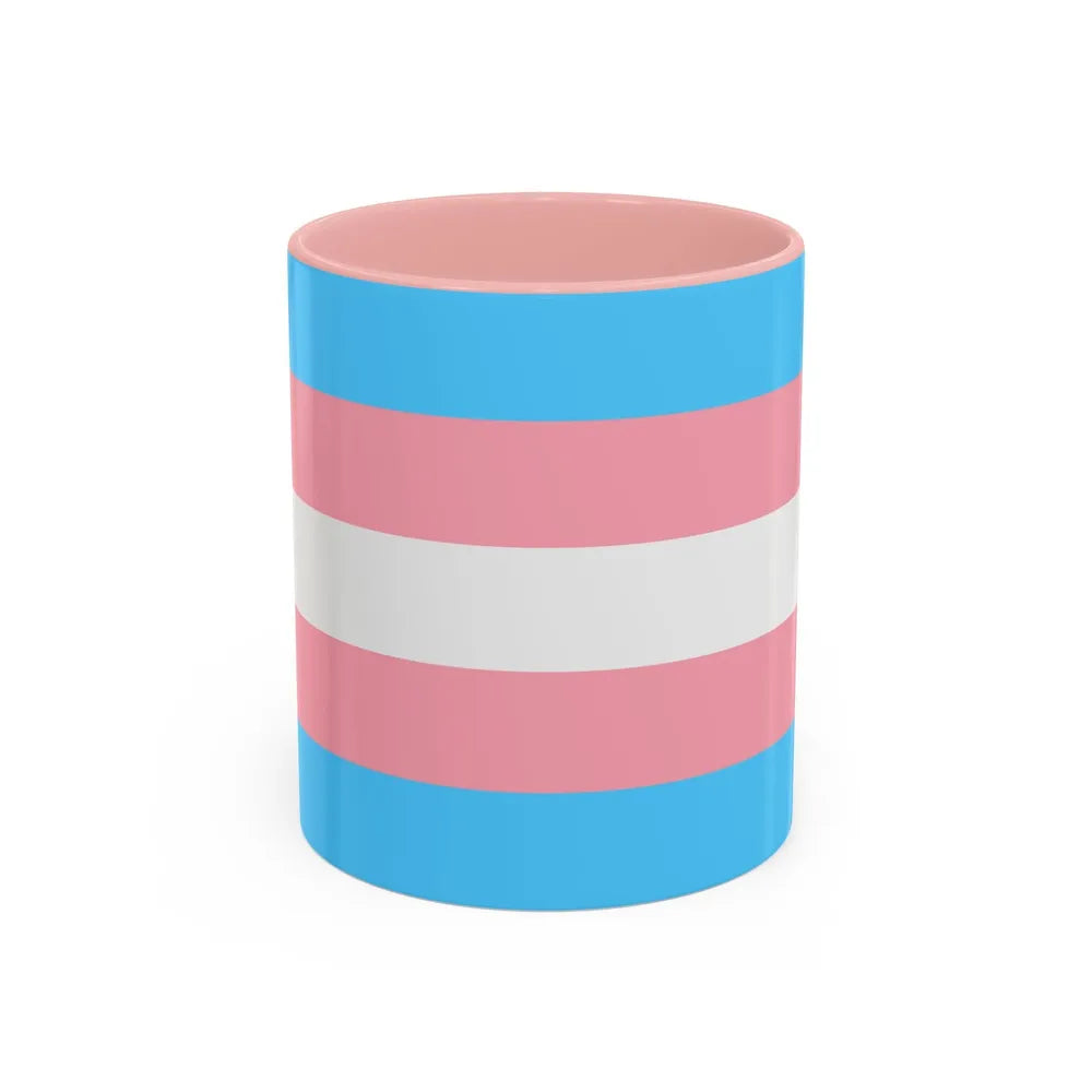 Transgender Pride Flag - Accent Coffee Mug-11oz-Pink-Go Mug Yourself