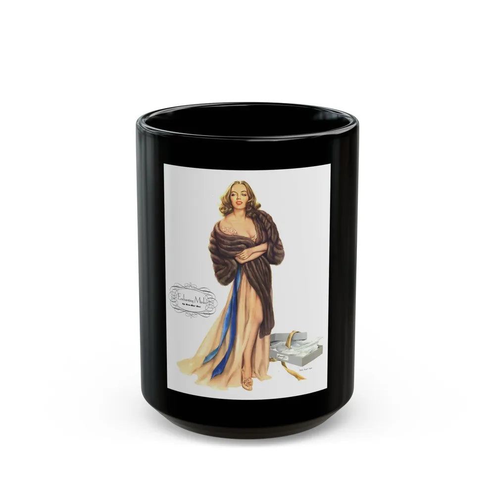 Enchanting Minks, Esquire, March 1948 - Black Coffee Mug-15oz-Go Mug Yourself