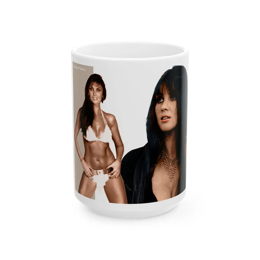 Caroline Munro #167 (Vintage Female Icon) White Coffee Mug-15oz-Go Mug Yourself