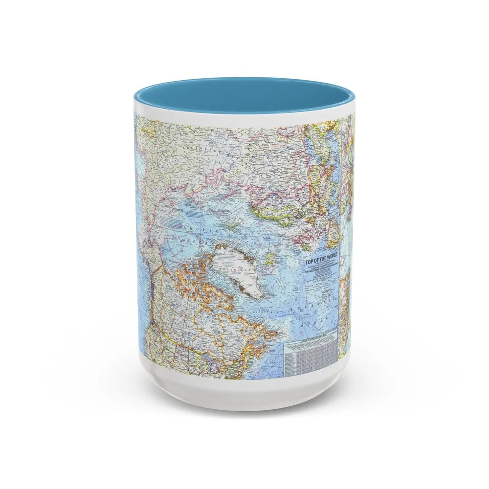 Top Of The World (1965) (Map) Accent Coffee Mug-15oz-Light Blue-Go Mug Yourself