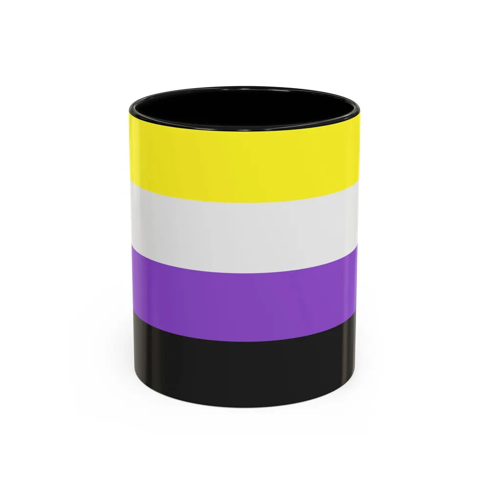 Nonbinary Pride Flag - Accent Coffee Mug-11oz-Black-Go Mug Yourself