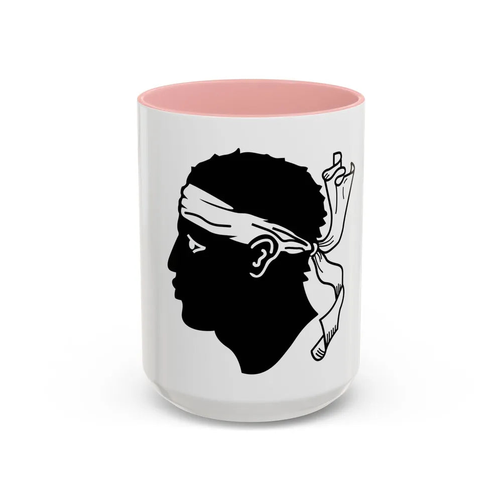 Flag of Corsica France - Accent Coffee Mug-15oz-Pink-Go Mug Yourself