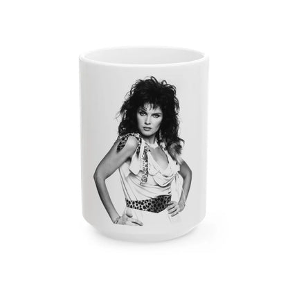 Caroline Munro #322 (Vintage Female Icon) White Coffee Mug-15oz-Go Mug Yourself