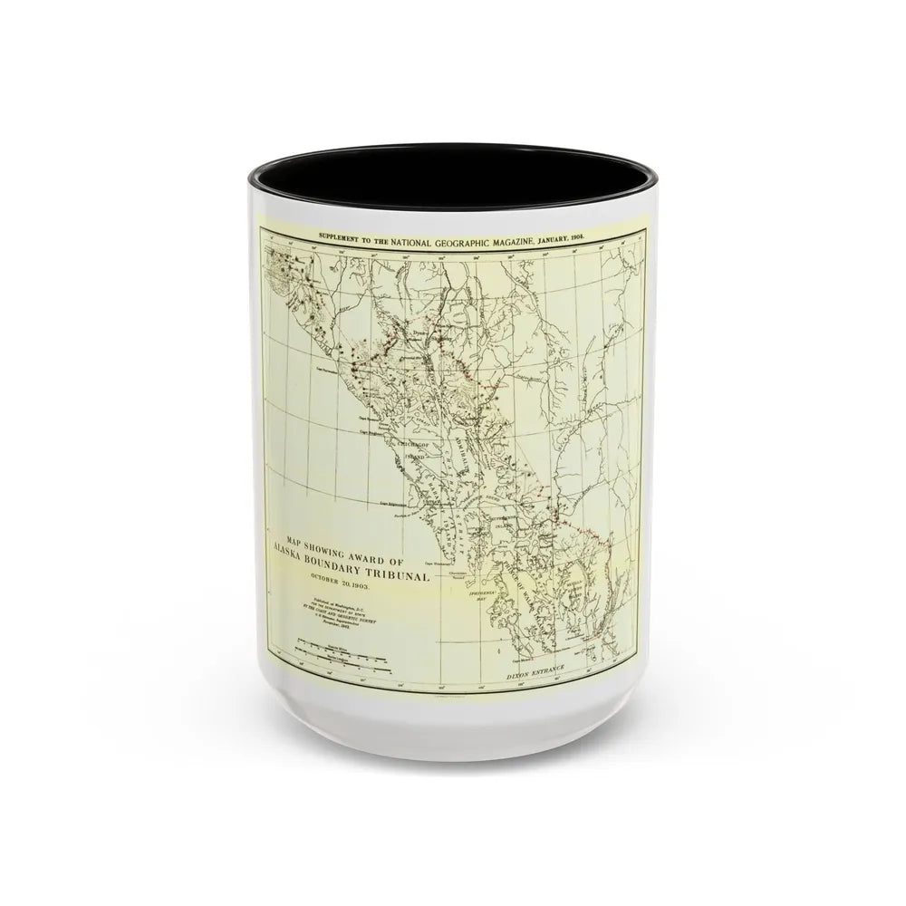 USA - Alaska (1903) (Map) Accent Coffee Mug-15oz-Black-Go Mug Yourself