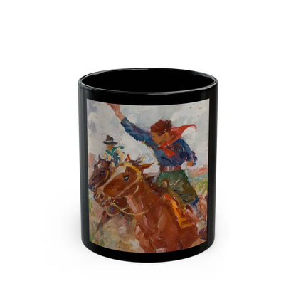 Cowboys on the Plains - Black Coffee Mug-11oz-Go Mug Yourself