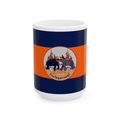 Flag of Suphan Buri Province Thailand - White Coffee Mug-15oz-Go Mug Yourself