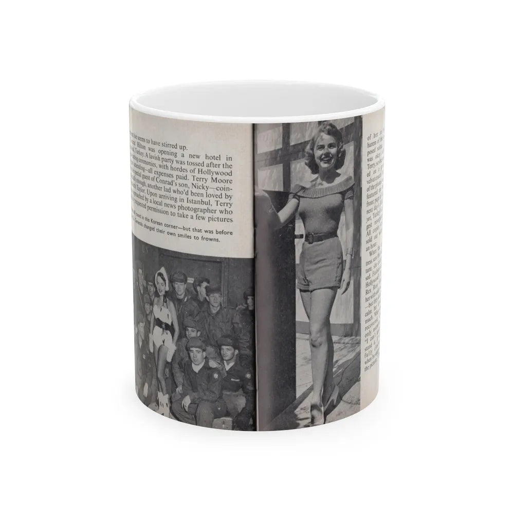 Terry Moore #459 - 66 PHOTOGRAPHS OF Terry MOORE U.K. Pocket Mag. Pages 48 & 49 (Vintage Female Icon) White Coffee Mug-11oz-Go Mug Yourself