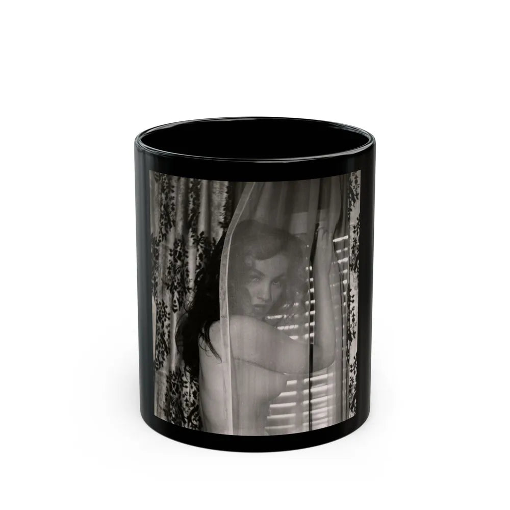 Julie Newmar #630 (Vintage Female Icon) Black Coffee Mug-11oz-Go Mug Yourself