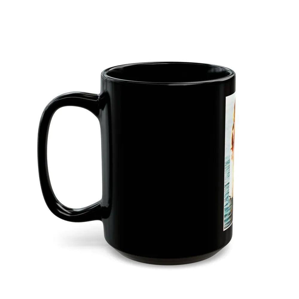 Gila Golan #128 - See through white wet top (Vintage Female Icon) Black Coffee Mug-Go Mug Yourself