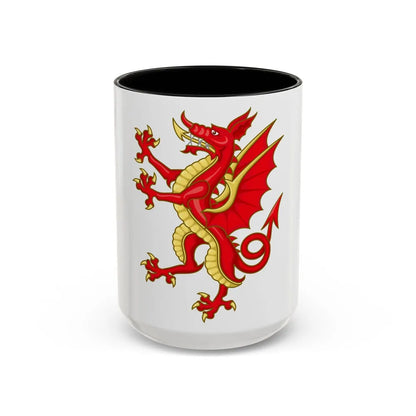 Tudor Dragon Badge - Accent Coffee Mug-15oz-Black-Go Mug Yourself