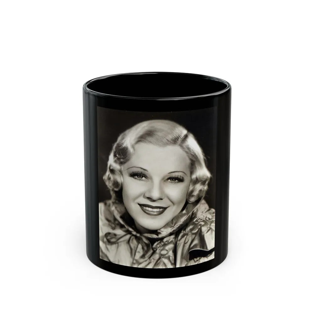 Glenda Farrell #31 (Vintage Female Icon) Black Coffee Mug-11oz-Go Mug Yourself