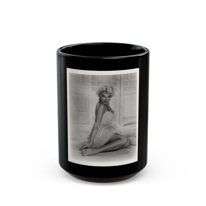 Barbara Nichols #579 - 8x10 B&W Full Body Irving Klaw Negative Re-Strike Glamour Photo from 50's (Vintage Female Icon) Black Coffee Mug-15oz-Go Mug Yourself