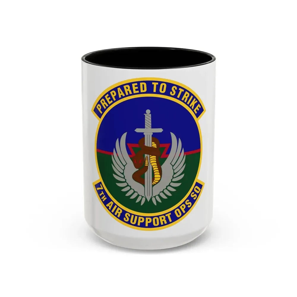 7th Air Support Operations Squadron (U.S. Air Force) Accent Coffee Mug 15oz Black - Go Mug Yourself