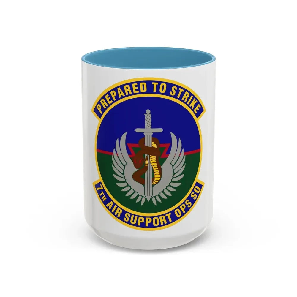 7th Air Support Operations Squadron (U.S. Air Force) Accent Coffee Mug 15oz Light Blue - Go Mug Yourself