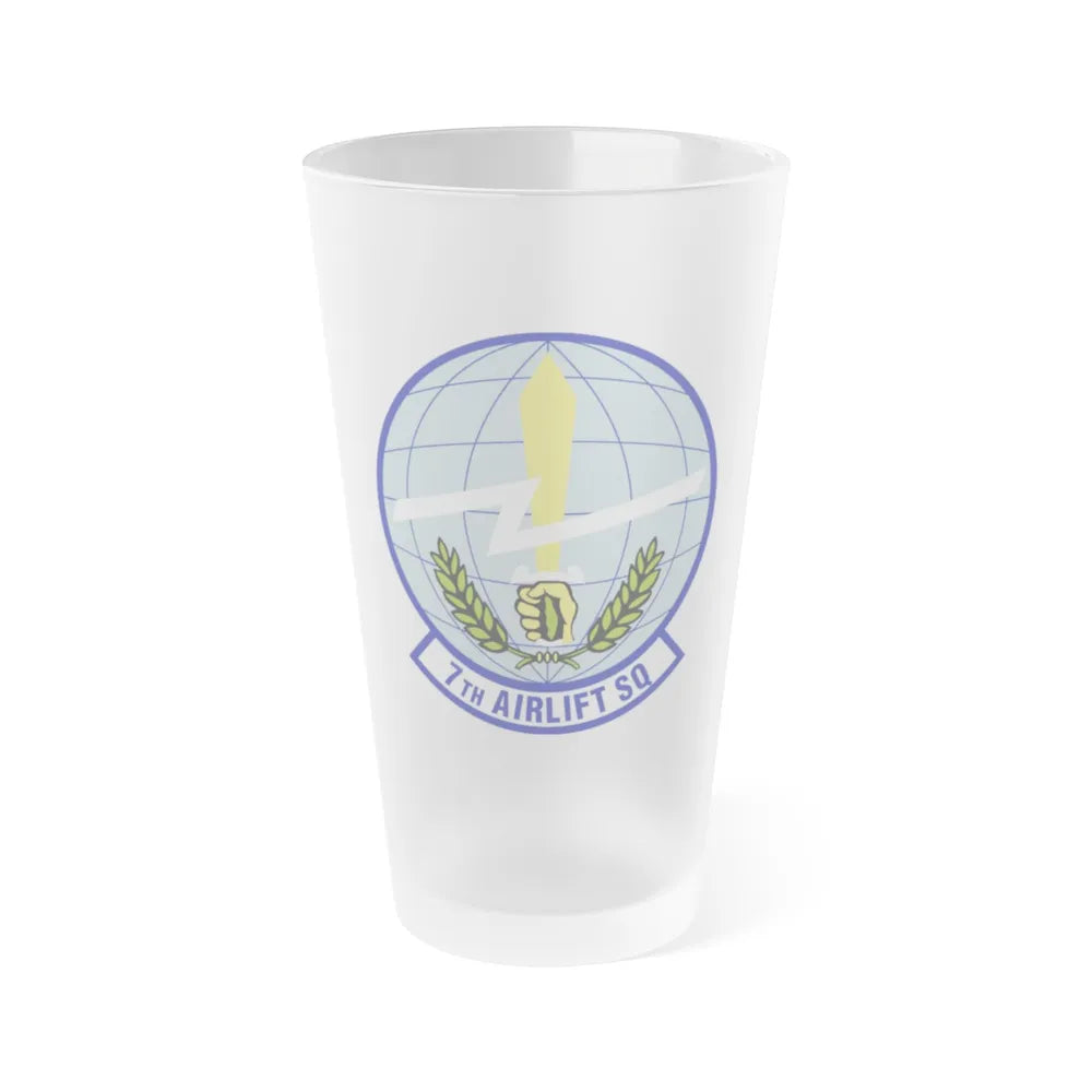 7th Airlift Squadron (U.S. Air Force) Frosted Pint Glass 16oz-16oz-Frosted-Go Mug Yourself