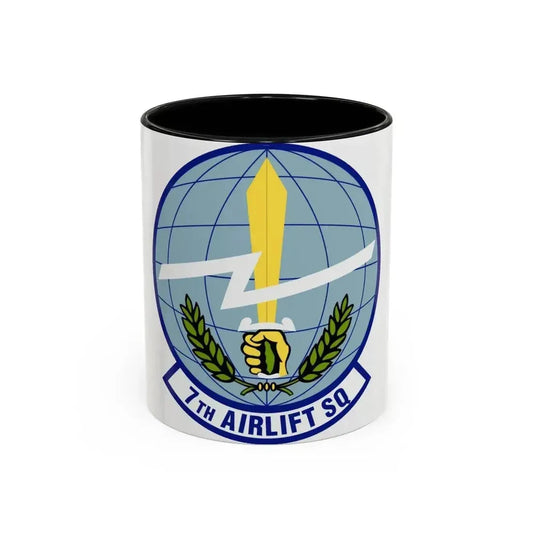 7th Airlift Squadron (U.S. Air Force) Accent Coffee Mug 11oz Black - Go Mug Yourself