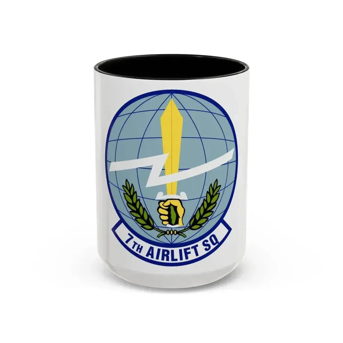 7th Airlift Squadron (U.S. Air Force) Accent Coffee Mug 15oz Black - Go Mug Yourself