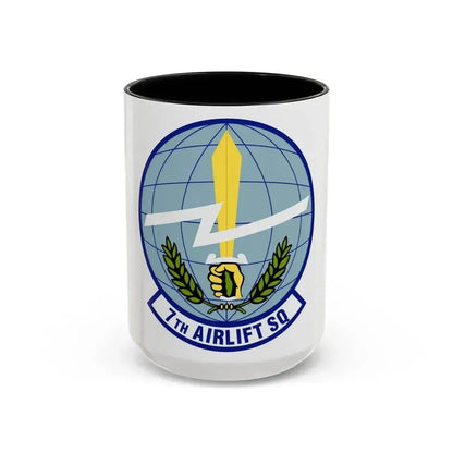 7th Airlift Squadron (U.S. Air Force) Accent Coffee Mug 15oz Black - Go Mug Yourself