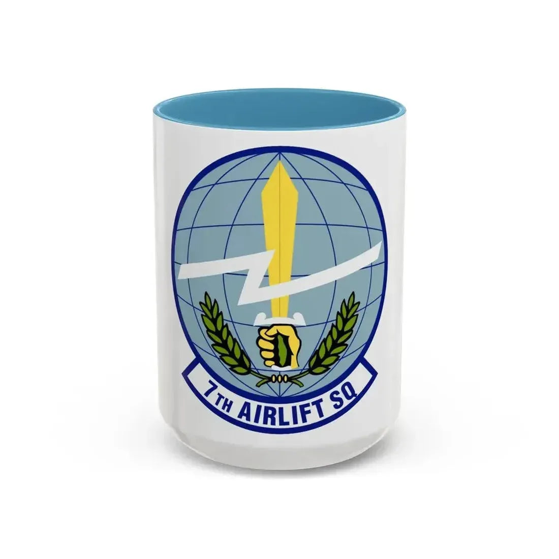 7th Airlift Squadron (U.S. Air Force) Accent Coffee Mug 15oz Light Blue - Go Mug Yourself