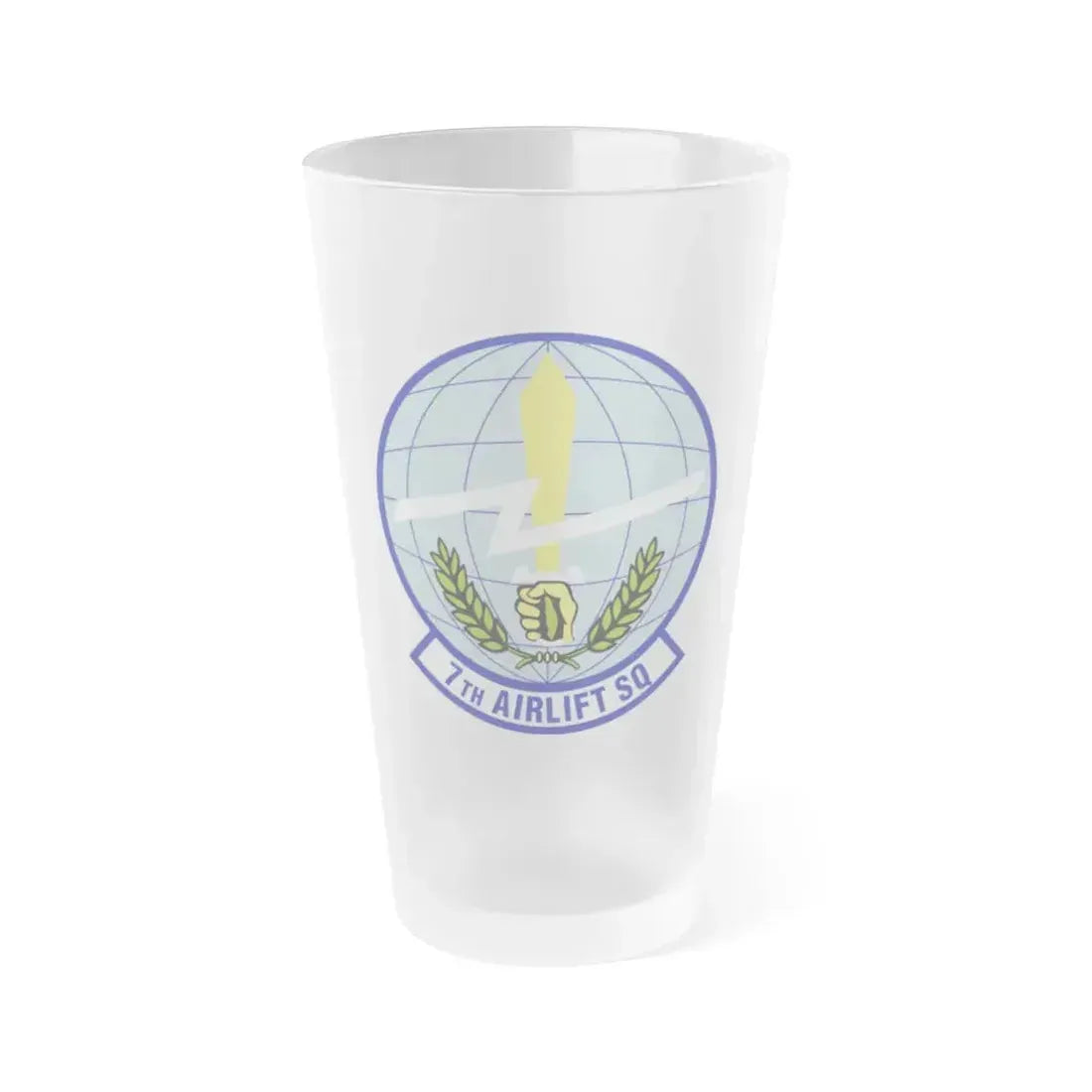7th Airlift Squadron (U.S. Air Force) Frosted Pint Glass 16oz 16oz Frosted - Go Mug Yourself