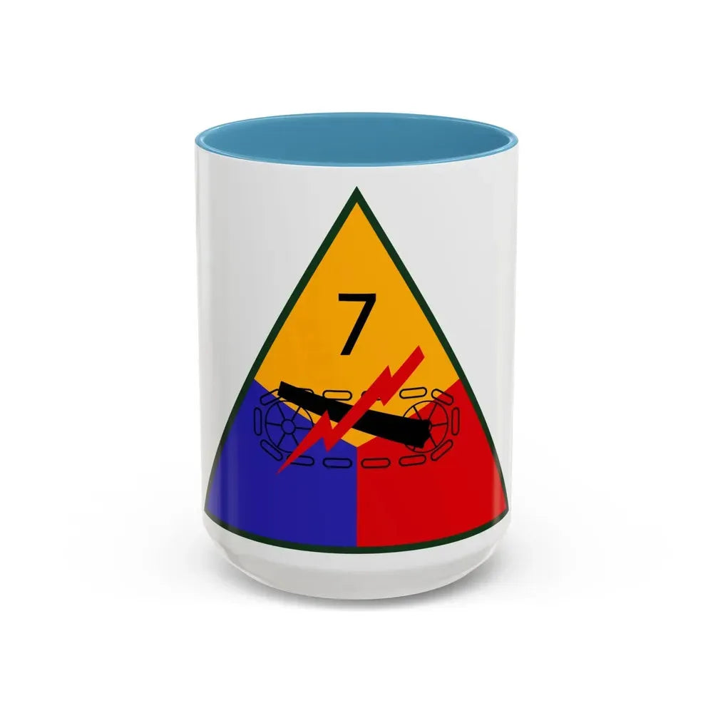 7th Armored Division (U.S. Army) Accent Coffee Mug 15oz Light Blue - Go Mug Yourself