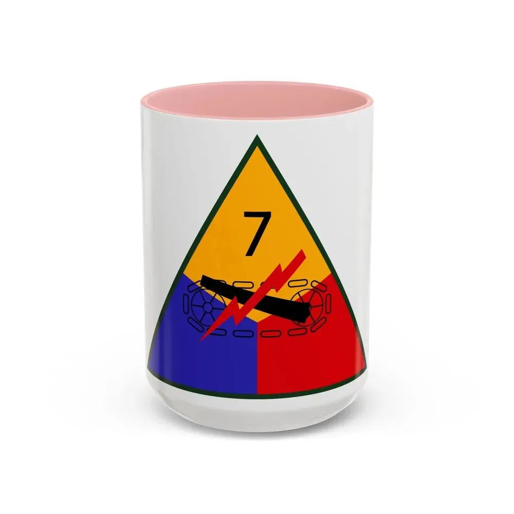 7th Armored Division (U.S. Army) Accent Coffee Mug 15oz Pink - Go Mug Yourself
