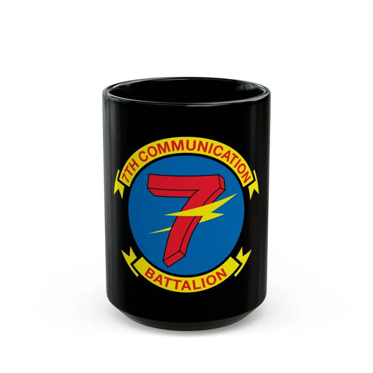 7th Communication Battalion (USMC) Black Coffee Mug-15oz-Go Mug Yourself