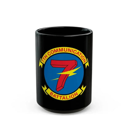 7th Communication Battalion (USMC) Black Coffee Mug 15oz - Go Mug Yourself