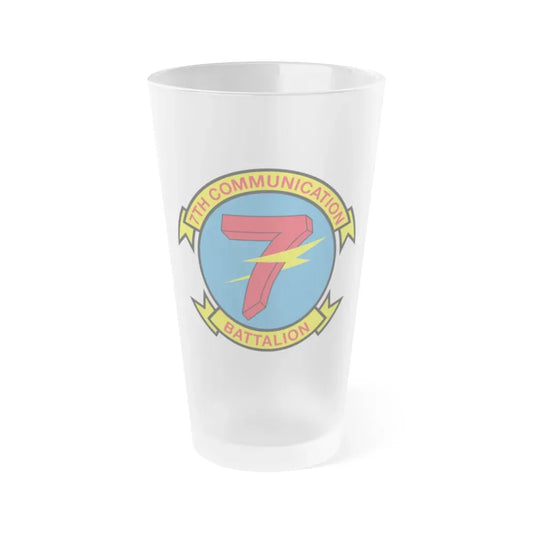 7th Communication Battalion (USMC) Frosted Pint Glass 16oz Default Title - Go Mug Yourself