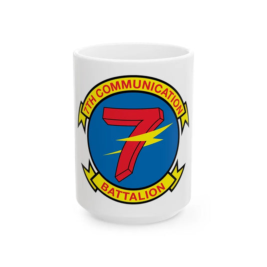 7th Communication Battalion (USMC) White Coffee Mug-15oz-Go Mug Yourself