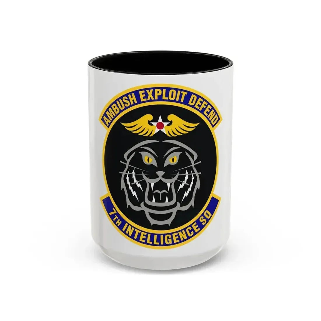 7th Intelligence Squadron (U.S. Air Force) Accent Coffee Mug 15oz Black - Go Mug Yourself