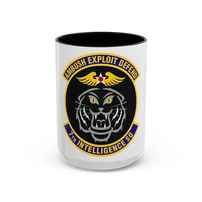 7th Intelligence Squadron (U.S. Air Force) Accent Coffee Mug 15oz Black - Go Mug Yourself