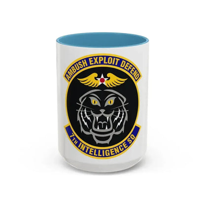 7th Intelligence Squadron (U.S. Air Force) Accent Coffee Mug 15oz Light Blue - Go Mug Yourself