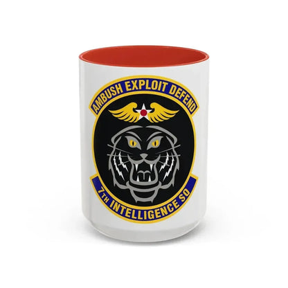 7th Intelligence Squadron (U.S. Air Force) Accent Coffee Mug 15oz Red - Go Mug Yourself