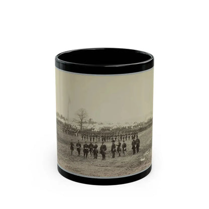 7th New York Cavalry-- Gen. I. N. Palmer & Staff In Foreground-- Camp Near Washington, D. C. (U.S. Civil War) Black Coffee Mug 11oz - Go Mug Yourself