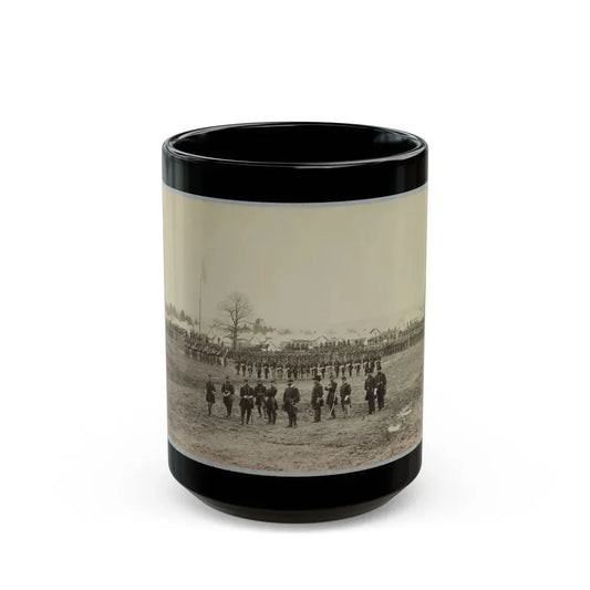 7th New York Cavalry-- Gen. I. N. Palmer & Staff In Foreground-- Camp Near Washington, D. C. (U.S. Civil War) Black Coffee Mug 15oz - Go Mug Yourself