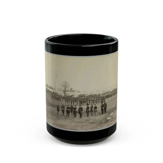 7th New York Cavalry-- Gen. I. N. Palmer & Staff In Foreground-- Camp Near Washington, D. C. (U.S. Civil War) Black Coffee Mug 15oz - Go Mug Yourself