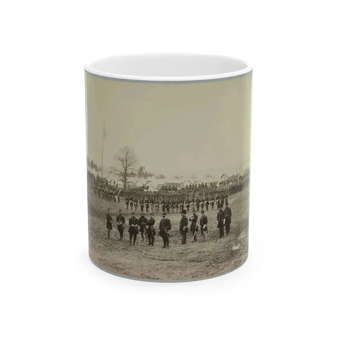 7th New York Cavalry-- Gen. I. N. Palmer & Staff In Foreground-- Camp Near Washington, D. C. (U.S. Civil War) White Coffee Mug 11oz - Go Mug Yourself