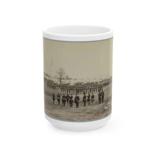 7th New York Cavalry-- Gen. I. N. Palmer & Staff In Foreground-- Camp Near Washington, D. C. (U.S. Civil War) White Coffee Mug 15oz - Go Mug Yourself