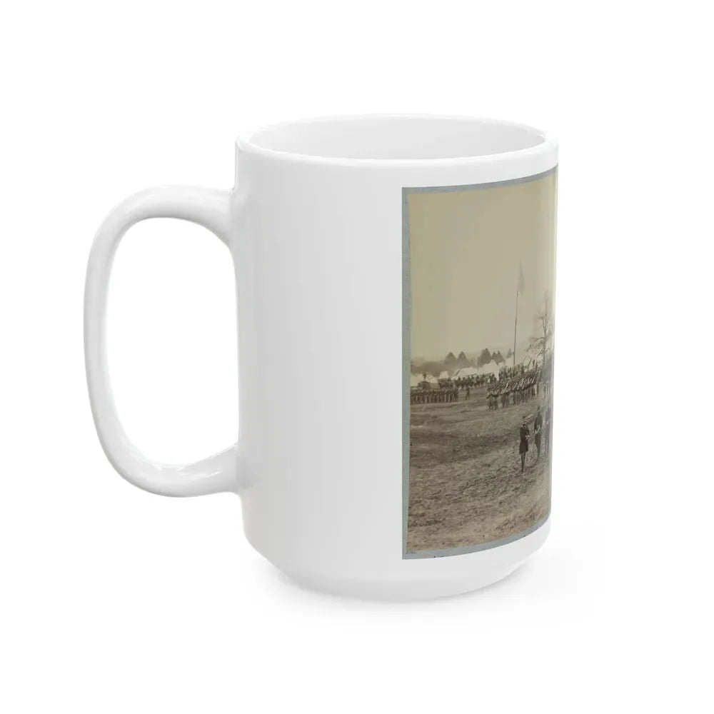 7th New York Cavalry-- Gen. I. N. Palmer & Staff In Foreground-- Camp Near Washington, D. C. (U.S. Civil War) White Coffee Mug - Go Mug Yourself