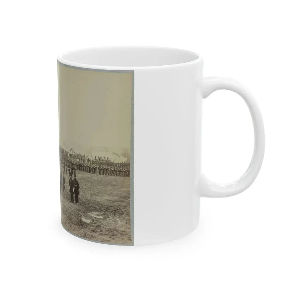 7th New York Cavalry-- Gen. I. N. Palmer & Staff In Foreground-- Camp Near Washington, D. C. (U.S. Civil War) White Coffee Mug - Go Mug Yourself