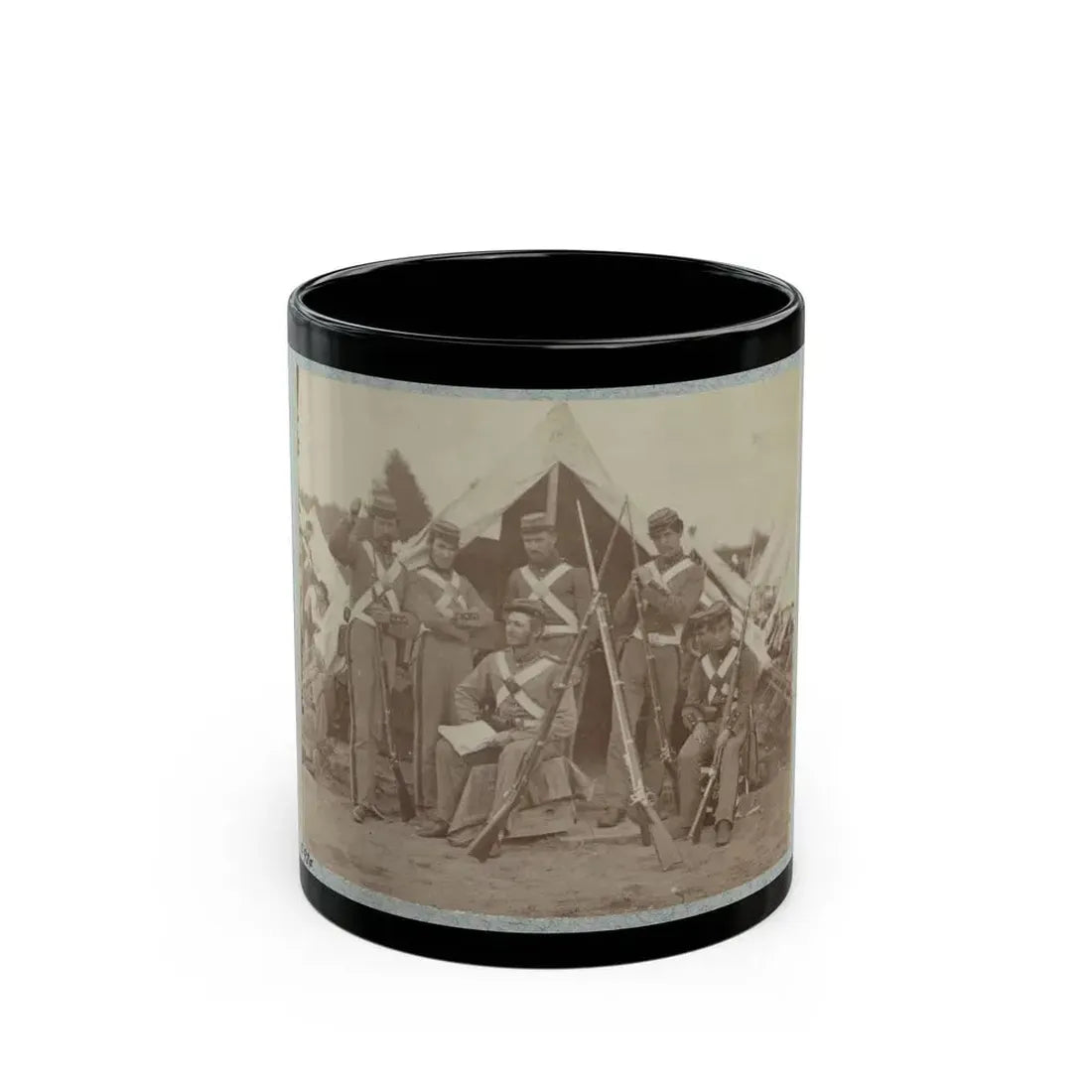 7th New York State Militia, Camp Cameron, D.C., 1861 004 (U.S. Civil War) Black Coffee Mug 11oz - Go Mug Yourself