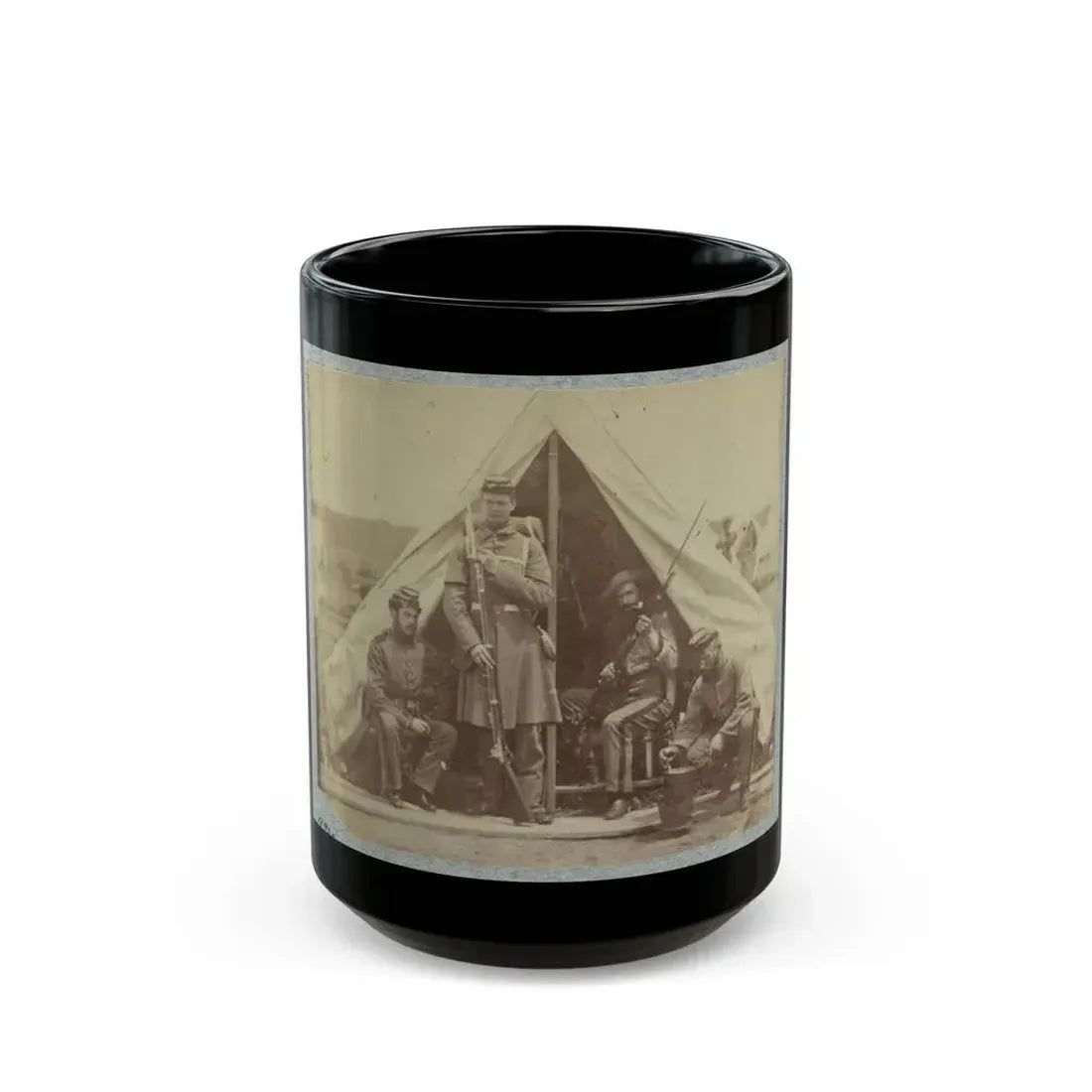 7th New York State Militia, Camp Cameron, D.C., 1861 006 (U.S. Civil War) Black Coffee Mug 15oz - Go Mug Yourself