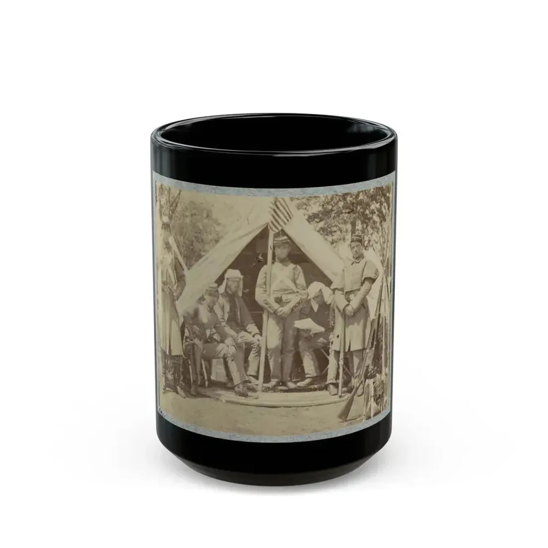 7th New York State Militia, Camp Cameron, D.C., 1861 009 (U.S. Civil War) Black Coffee Mug 15oz - Go Mug Yourself