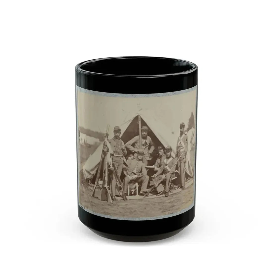 7th New York State Militia, Camp Cameron, D.C., 1861 022 (U.S. Civil War) Black Coffee Mug 15oz - Go Mug Yourself