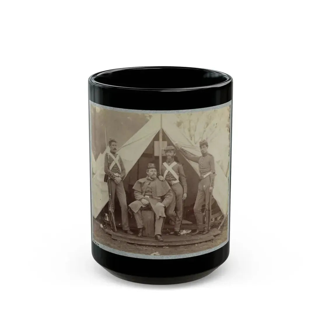 7th New York State Militia, Camp Cameron, D.C., 1861 023 (U.S. Civil War) Black Coffee Mug 15oz - Go Mug Yourself
