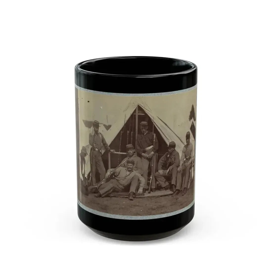 7th New York State Militia, Camp Cameron, D.C., 1861 030 (U.S. Civil War) Black Coffee Mug 15oz - Go Mug Yourself